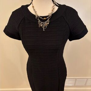 Maeve Anthropologie Black Textured Mini Bodycon Dress